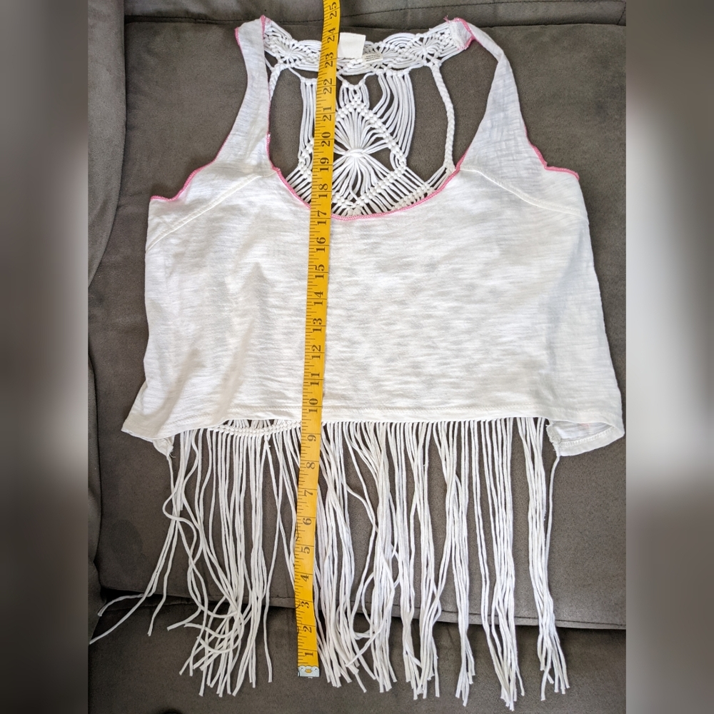 Roxy Crochet Tassel Crop Top Beach Cover